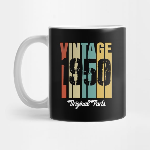 Vintage 1950 Original Parts Retro Vintage Birthday Gifts 70s by nzbworld